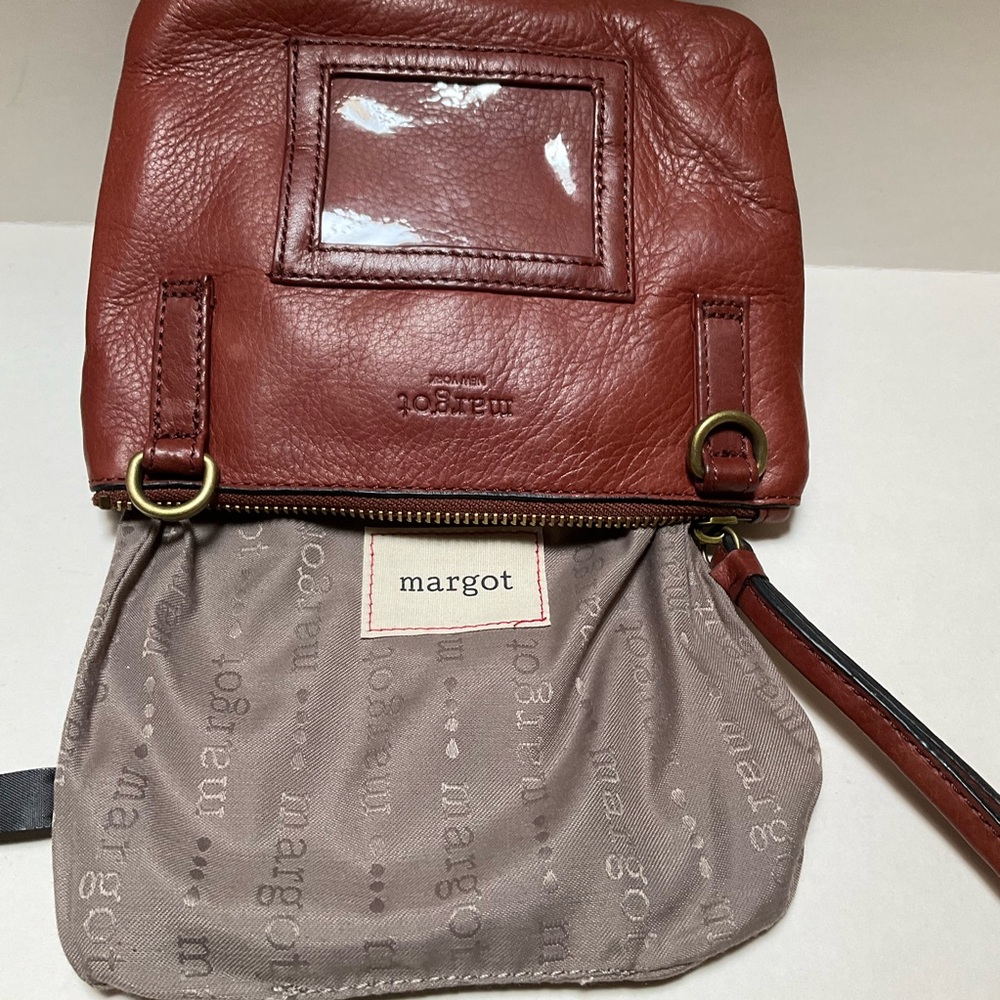 MARGOT New York Small Crossbody BROWN LEATHER Wristlet 3 in 1 Belt Bag Clutch - Picture 10 of 13